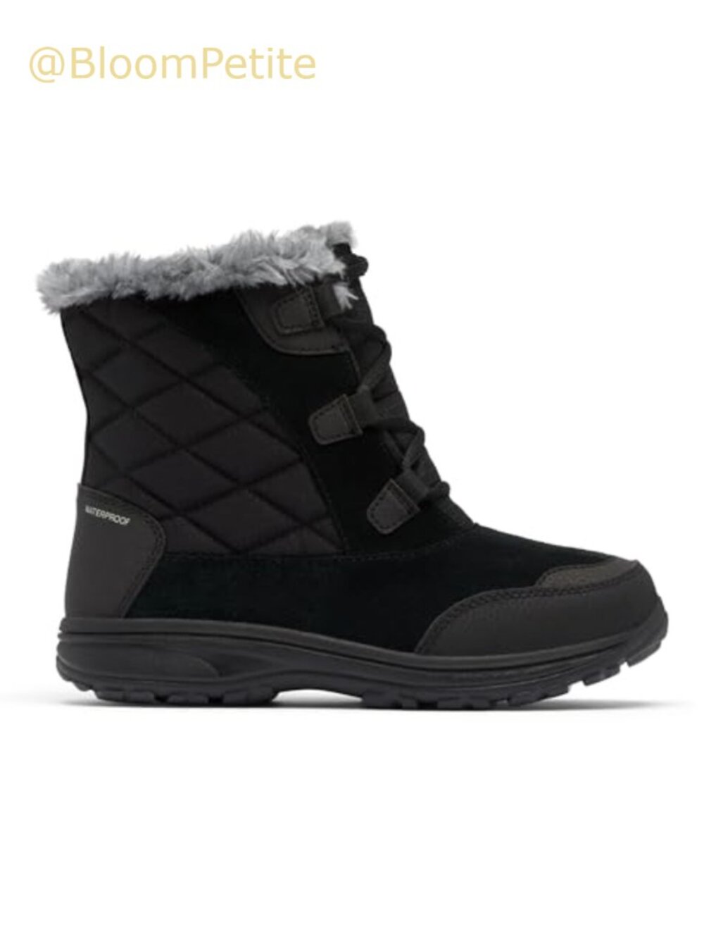 Waterproof Insulated Ankle Snow Boots with Faux Fur Collar & Omni-Grip